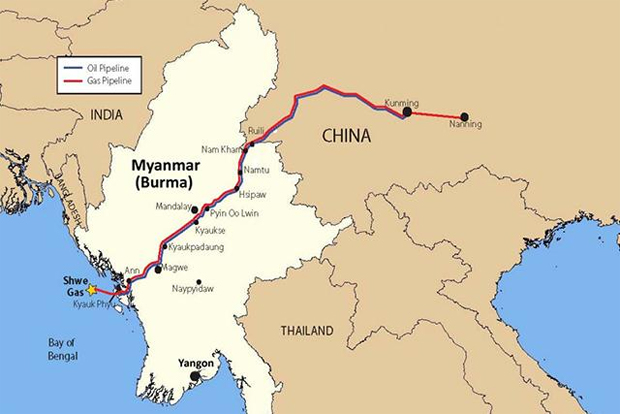 CHINA RECEIVES FIRST GAS FROM MYANMAR PIPELINE